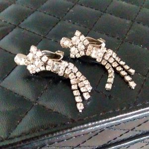 Vintage Clip-On Rhinestone Earrings